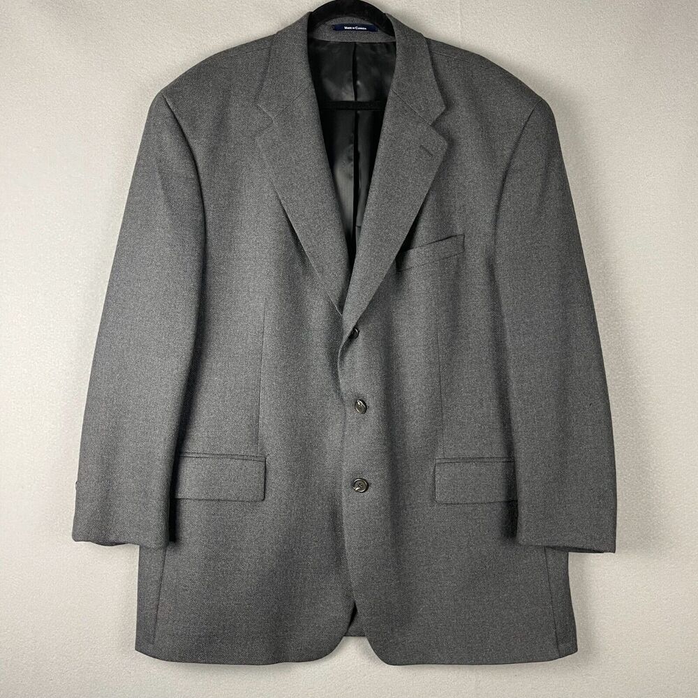 Polo University Ralph Lauren Wool Sport Coat Blazer Mens 48T Gray 2 Button
